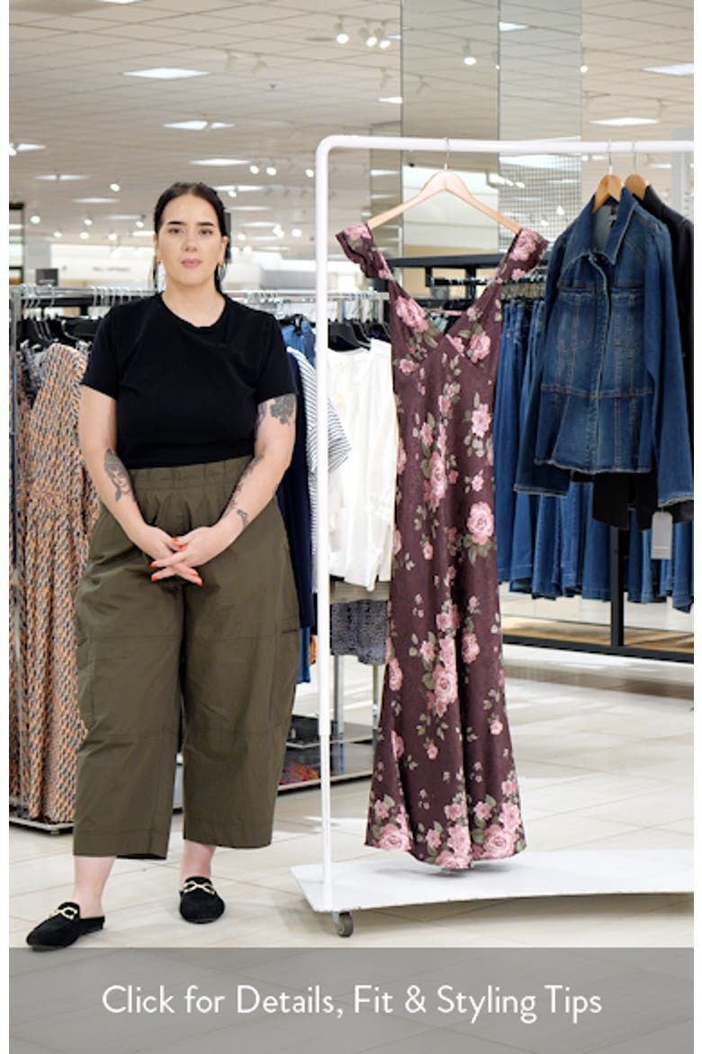 Floral Satin Flutter Sleeve Maxi Dress video
