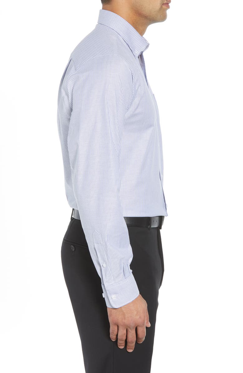 Cutter & Buck Cotton Blend Oxford Stripe Shirt, Alternate, color, French Blue