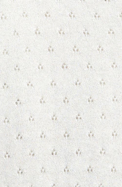 Nordstrom Kids' Pointelle Sparkle Cardigan In Ivory Egret