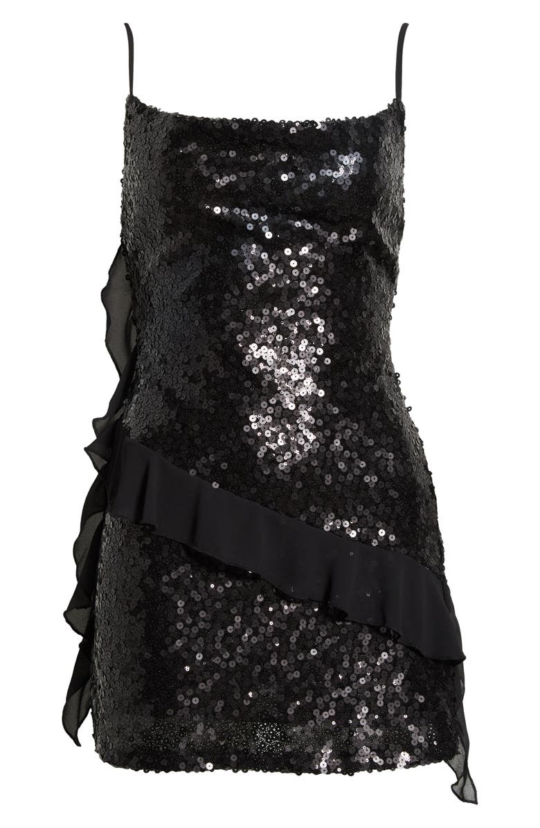 PacSun Jasmine Sequin Party Dress, Alternate, color, Black