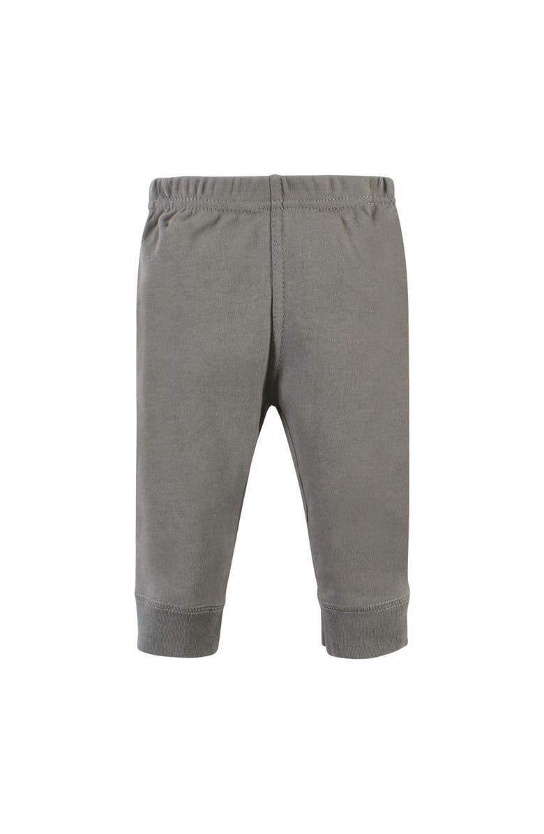 Hudson Baby Cotton Bodysuit, Pant and Bib Set, Alternate, color, Snuggle Bear