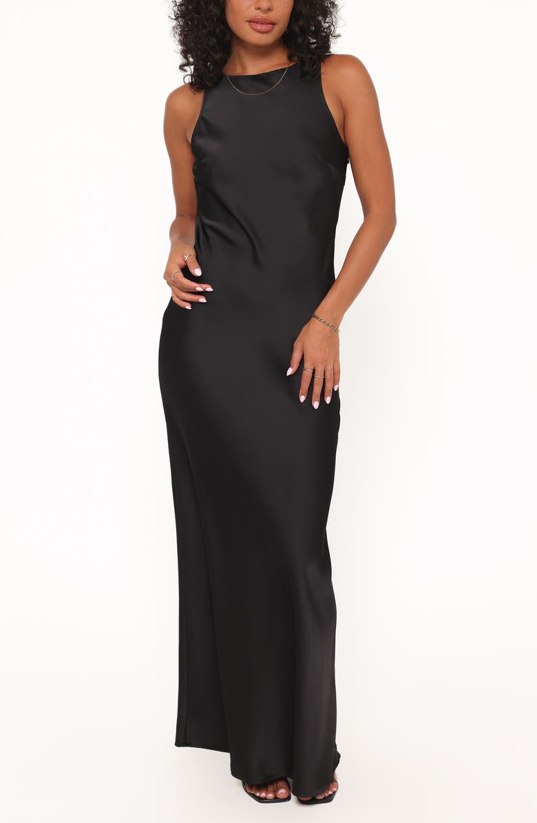 Petal & Pup Evelune Sleeveless Satin Maxi Dress, Main, color, 