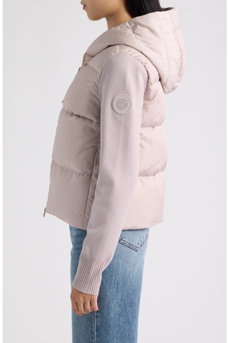 Hybridge Mixed Media 750 Fill Power Down Puffer Jacket, Alternate, color, LUCENT ROSE