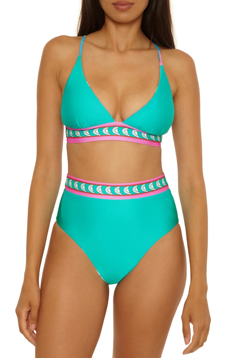 Trina Turk Apollo Reversible Halter Bikini Top, Alternate, color,