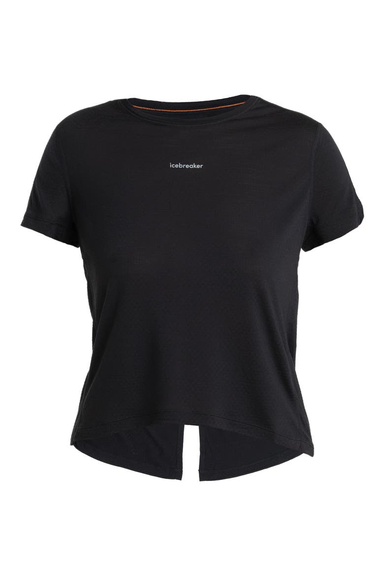 Lyocell & Merino 125 Cool-Lite Speed Split Back T-Shirt, Alternate, color, BLACK