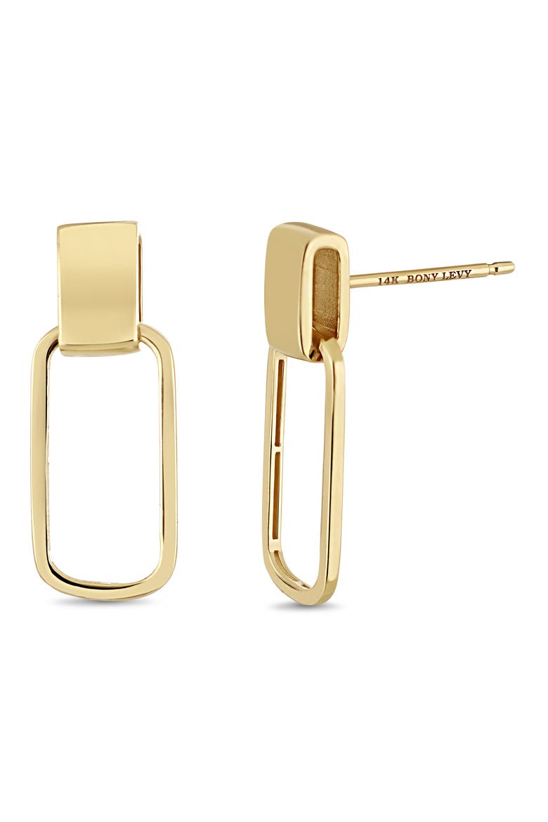 14K Gold Link Drop Earrings, Main, color, 14K YELLOW GOLD