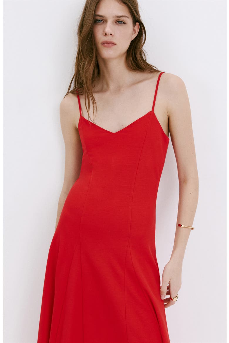 Dot Sleeveless Maxi Dress, Alternate, color, RED