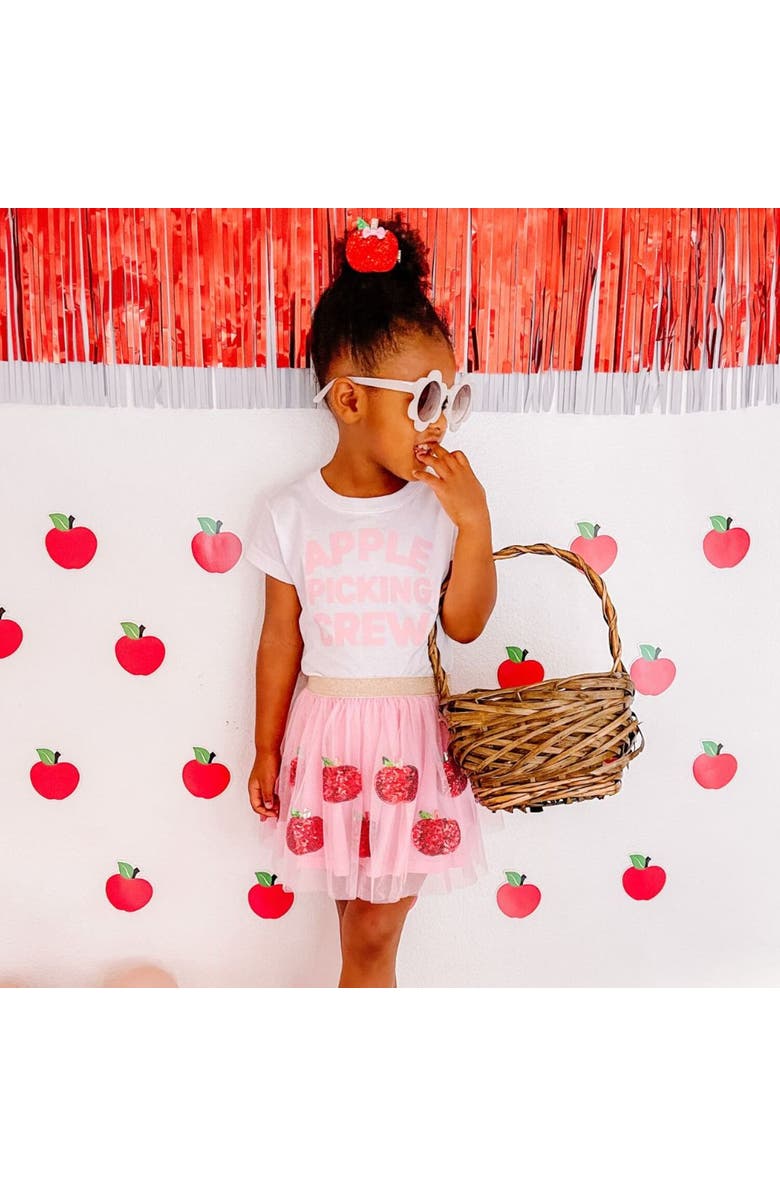 Sweet Wink Apple Picking Crew Short Sleeve T-Shirt, Alternate, color, White