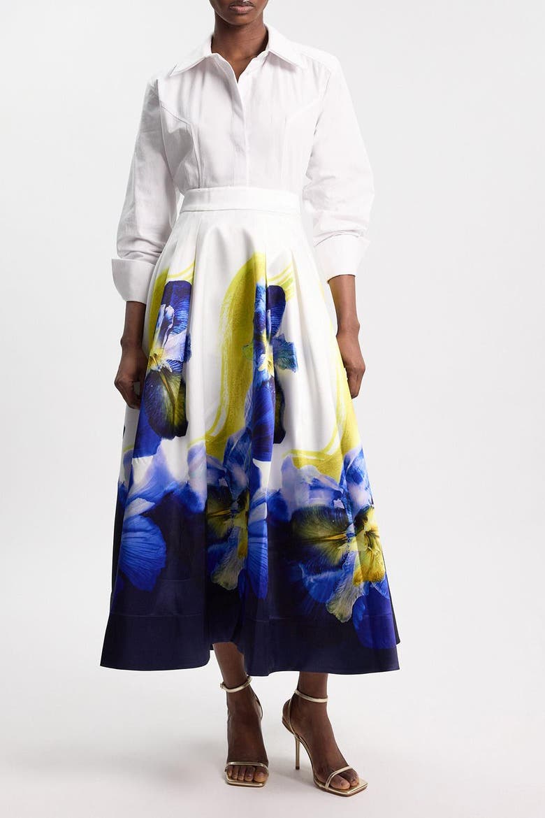 Floral High Waist A-line Skirt, Alternate, color, Multi