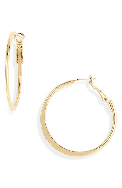 Demifine Tapered Hoop Earrings