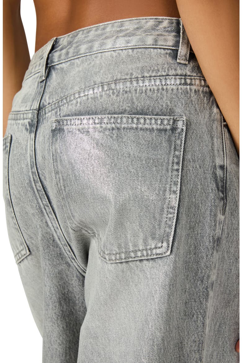 Zo Low Rise Wide Leg Jeans, Alternate, color, METALLIC SILVER
