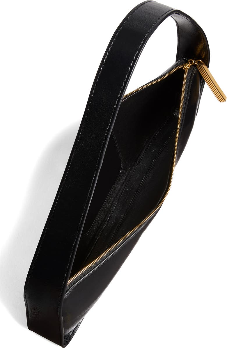 Khaite Lori Baguette Leather Shoulder Bag, Alternate, color, Black