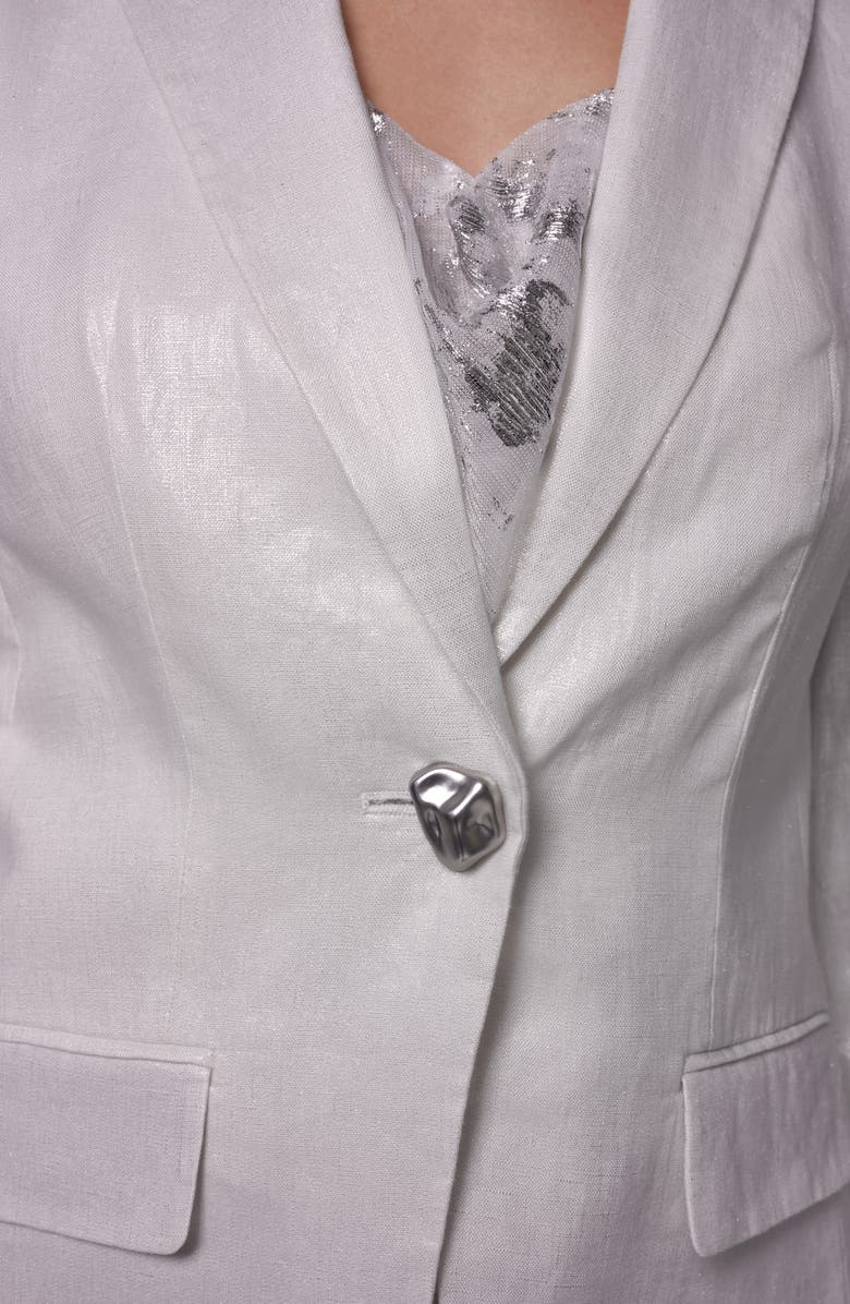 Donna Karan New York One-Button Linen Blazer, Alternate, color, 