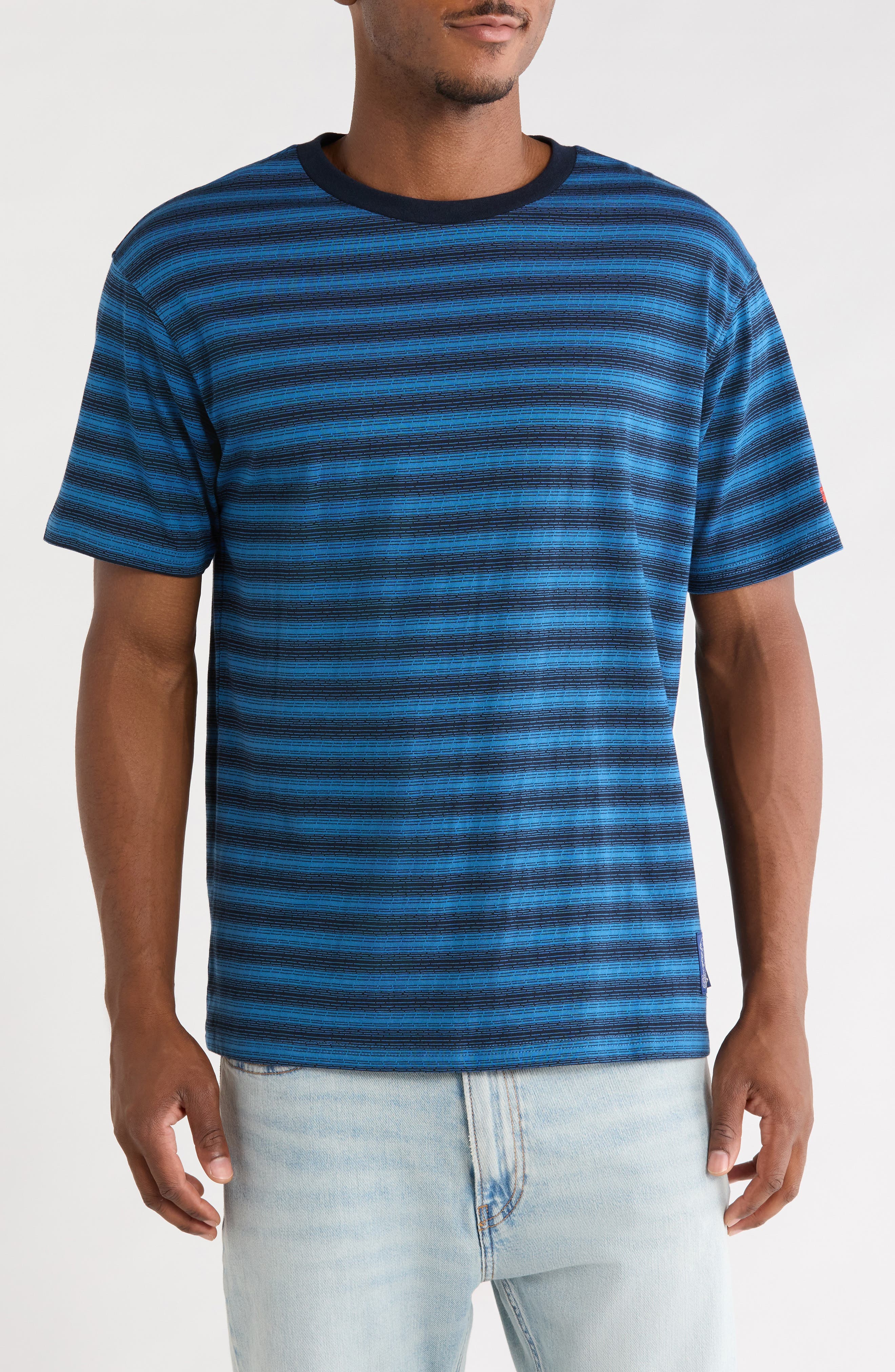Relaxed Fit Stripe Jacquard T-Shirt