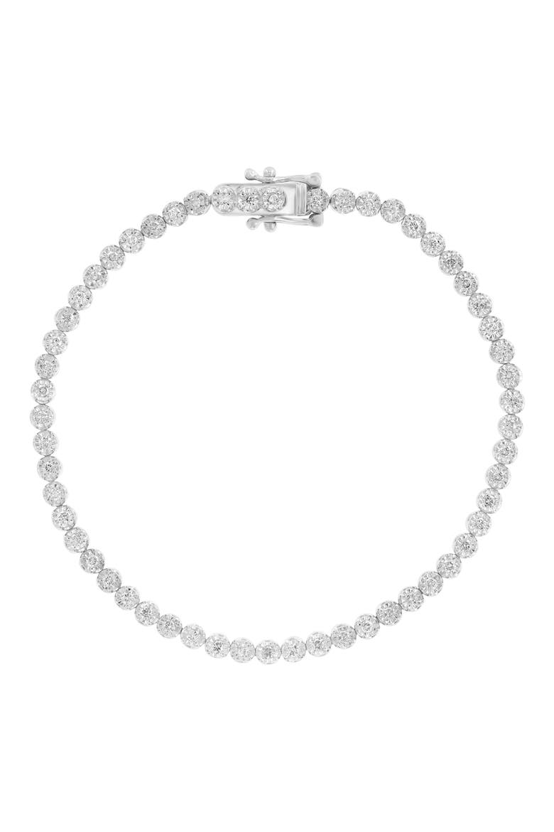 Sterling Silver Diamond Tennis Bracelet - 0.12ct., Alternate, color, SILVER