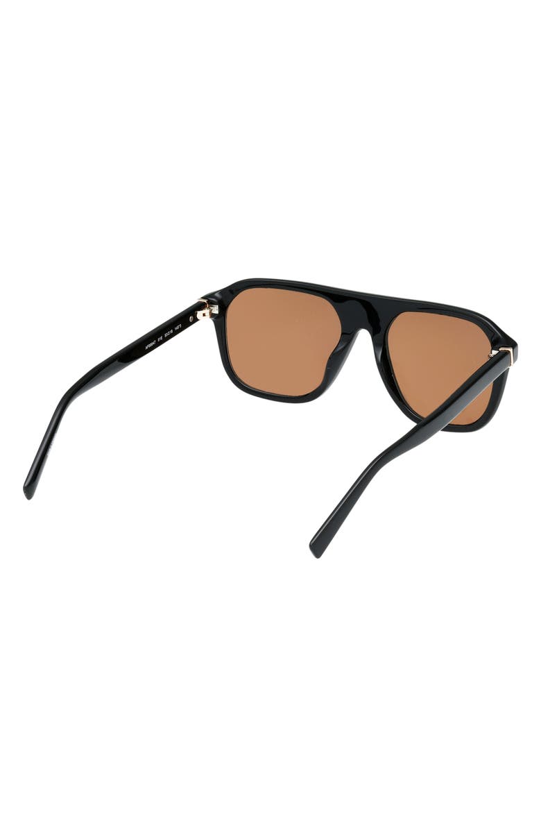 ABERCROMBIE & FITCH 53mm Navigator Sunglasses, Alternate, color, Shiny Black / Brown