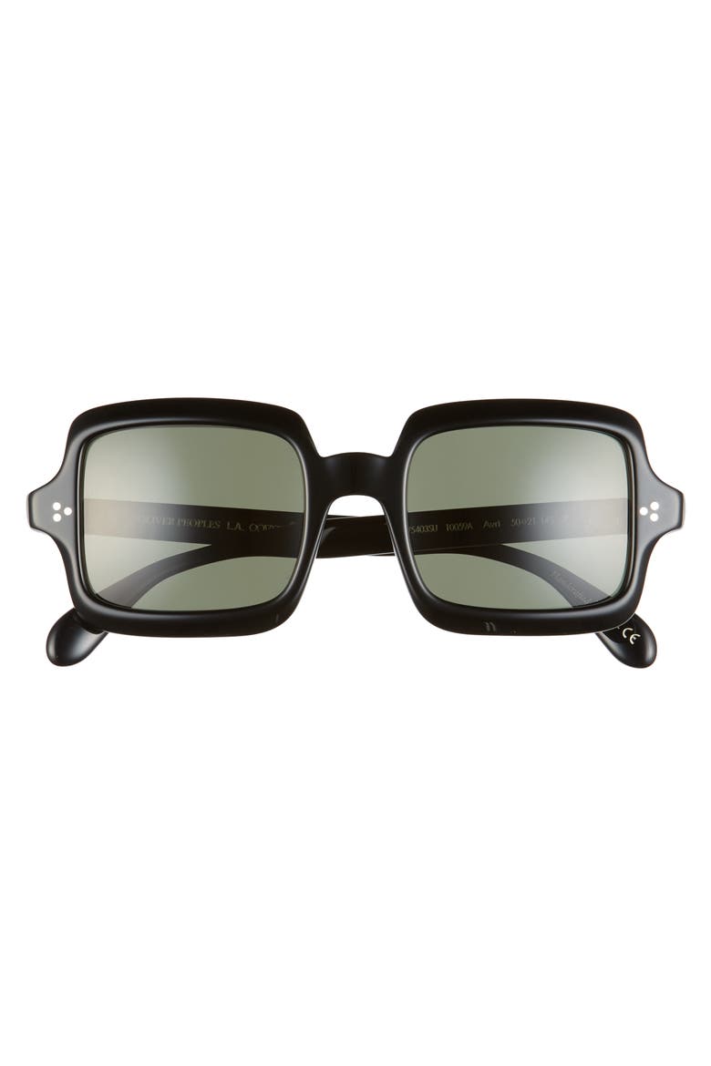 Avri 50mm Square Sunglasses, Alternate, color, BLACK/ G15