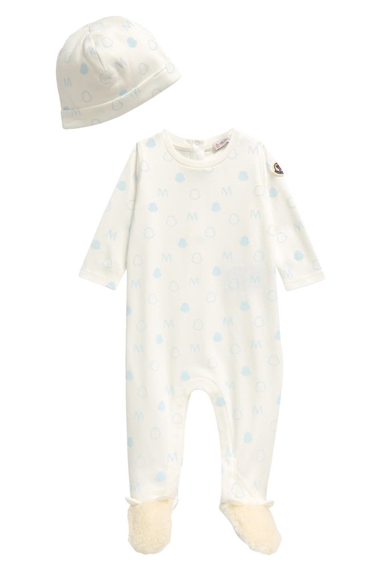 Logo Footie & Hat Set, Main, color, BLUE