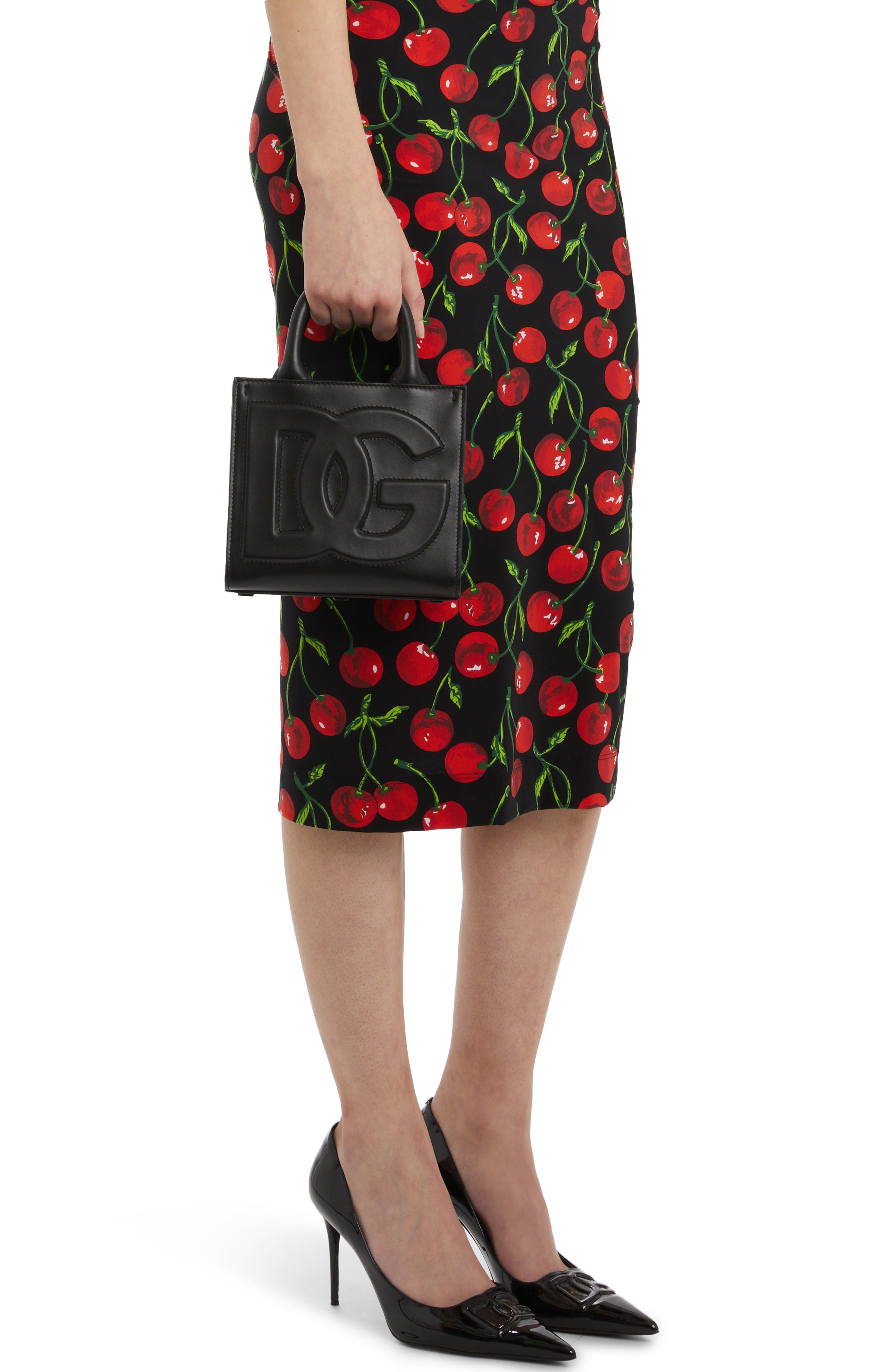 Dolce&Gabbana Mini DG Logo Daily Leather Tote, Alternate, color, 