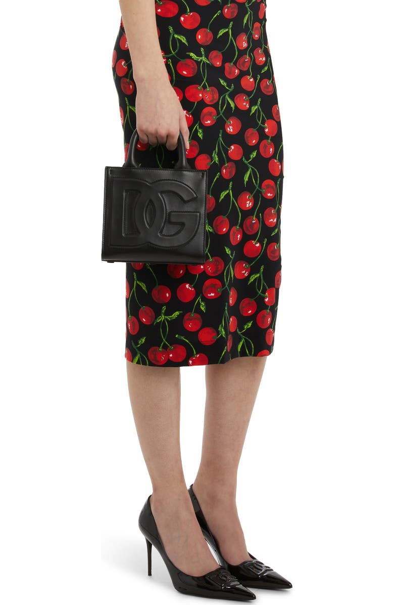 Dolce&Gabbana Mini DG Logo Daily Leather Tote, Alternate, color,