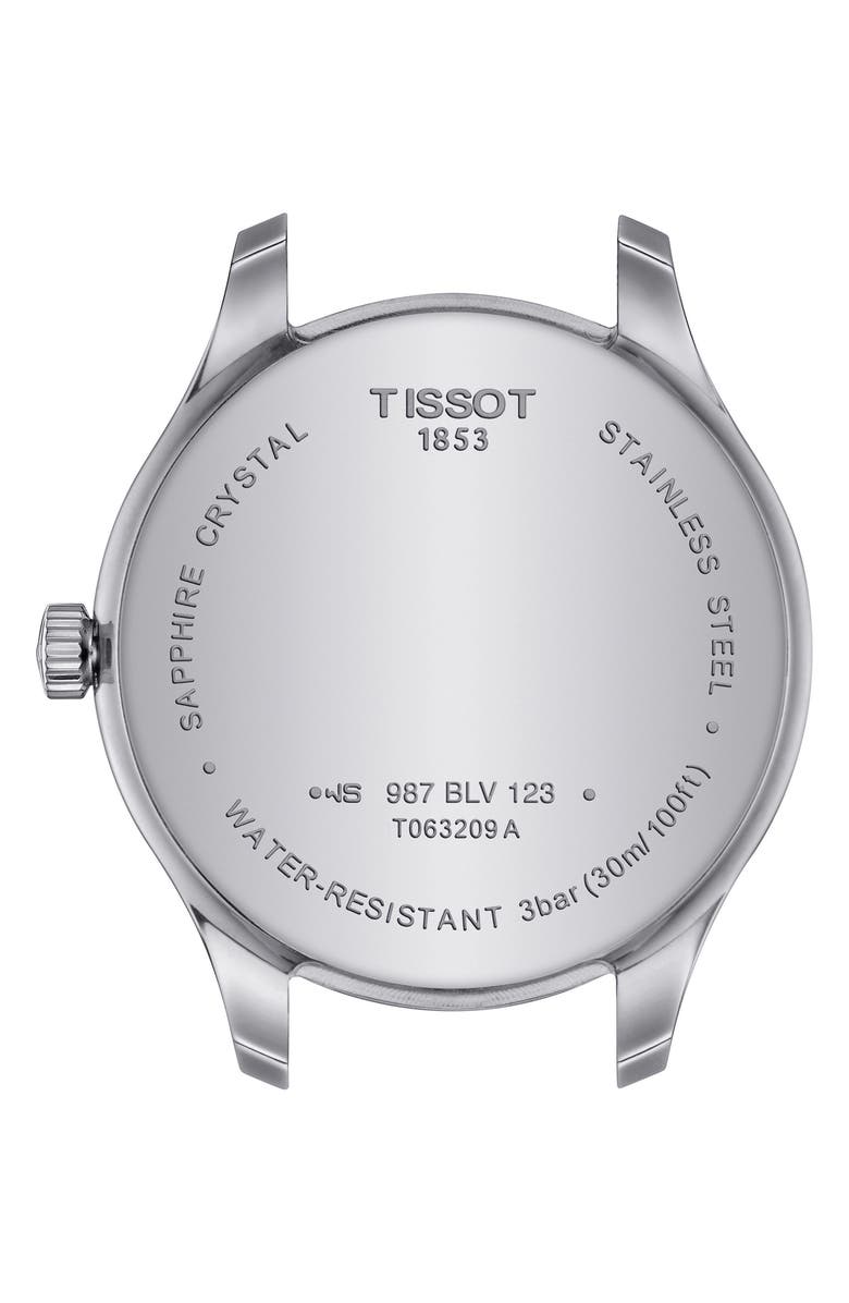 Tissot Tradition Swiss Quartz Croc Embossed Leather Strap Watch, 31mm, Alternate, color, Silver