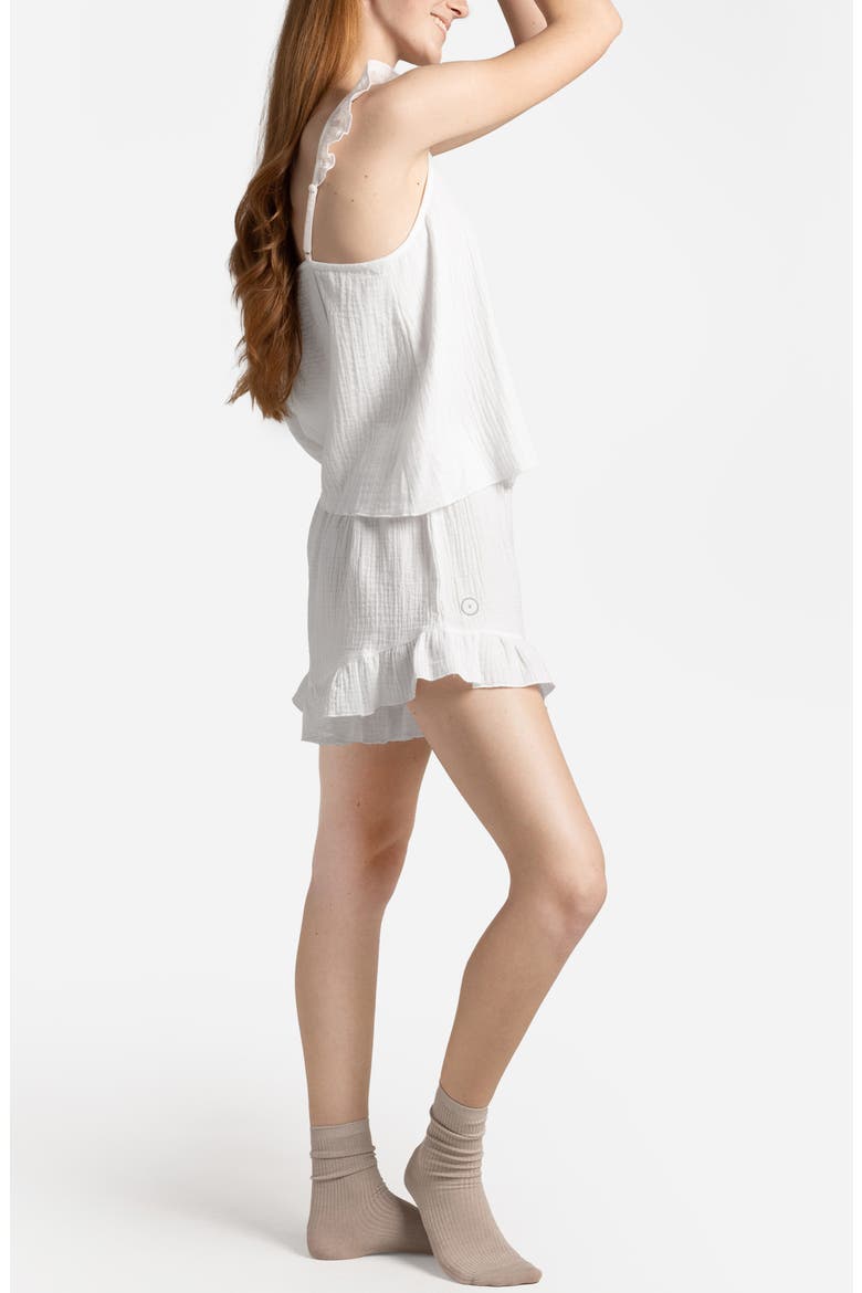 Cotton Gauze Shorts Pajama Set, Alternate, color, OFF WHITE