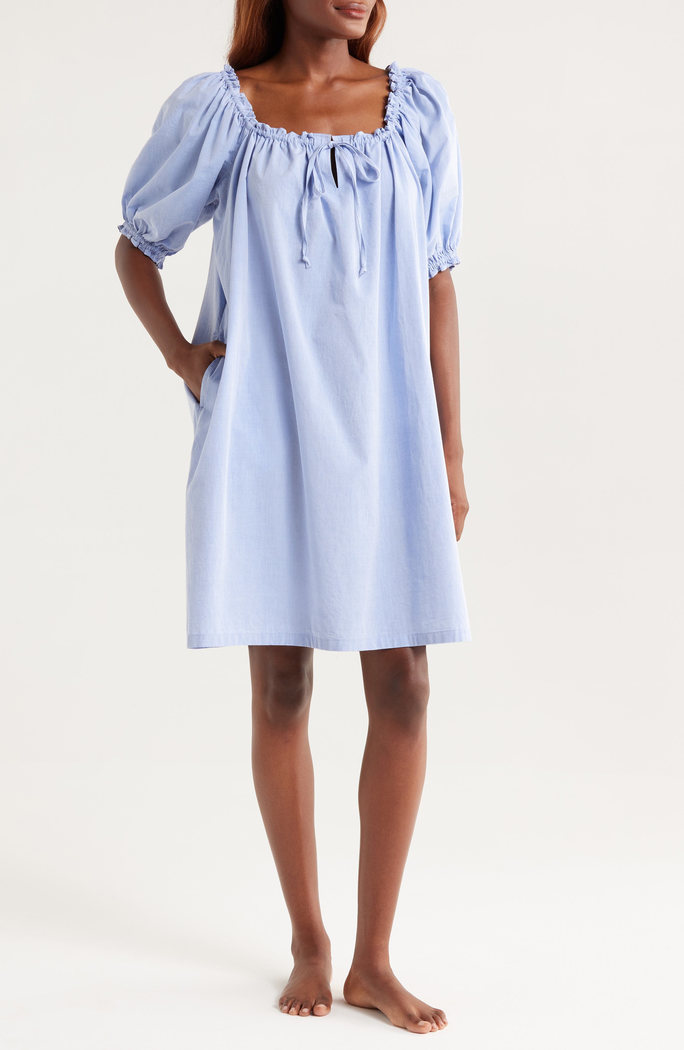 Nordstrom Tie Front Cotton Nightgown