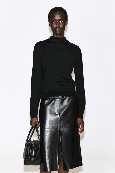 Merino Wool Funnel-neck Sweater