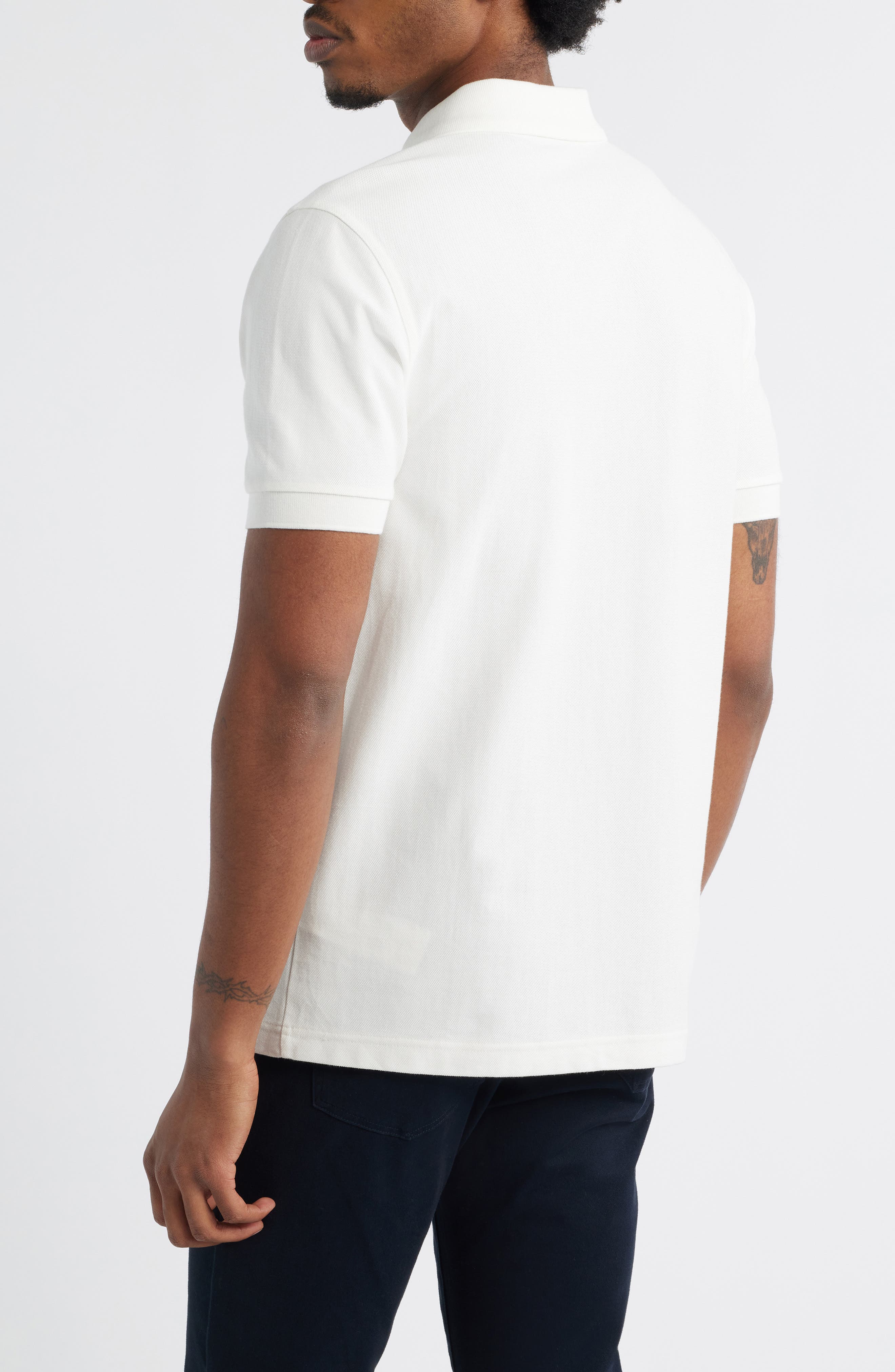 Vertical Stripe Cotton Pique Zip Polo - image 2