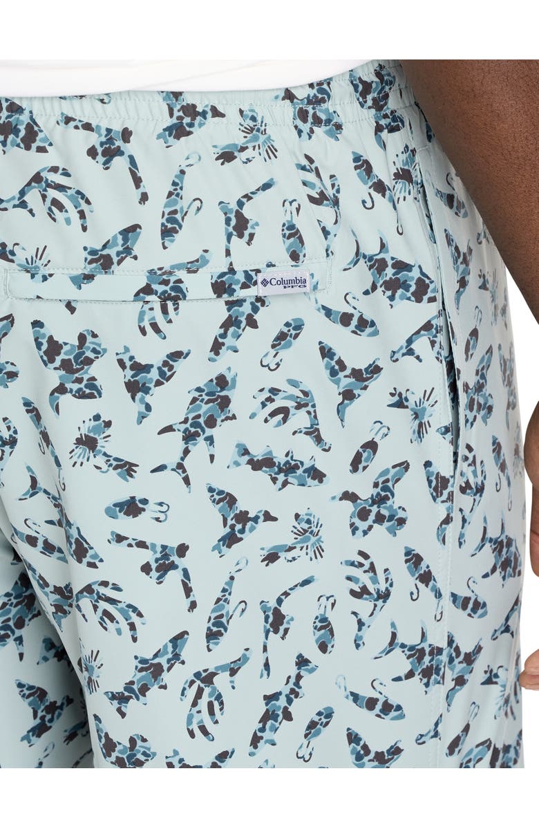 Columbia Big & Tall PFG Rambler Print Swim Trunks, Alternate, color, Crushed Blue