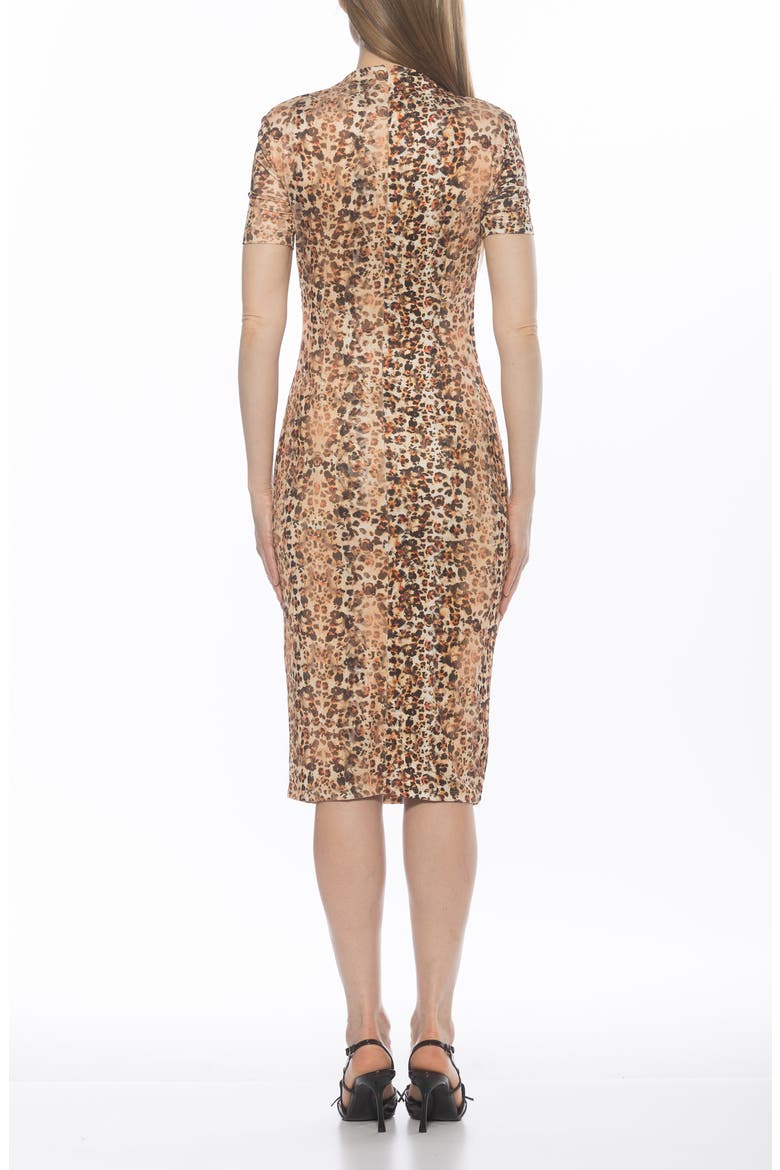Santal Draped Sheath Dress, Alternate, color, BROWN LEOPARD