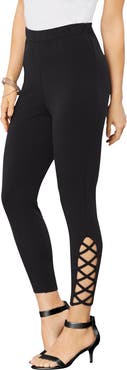 Roaman's Lattice Essential Stretch Capri Legging