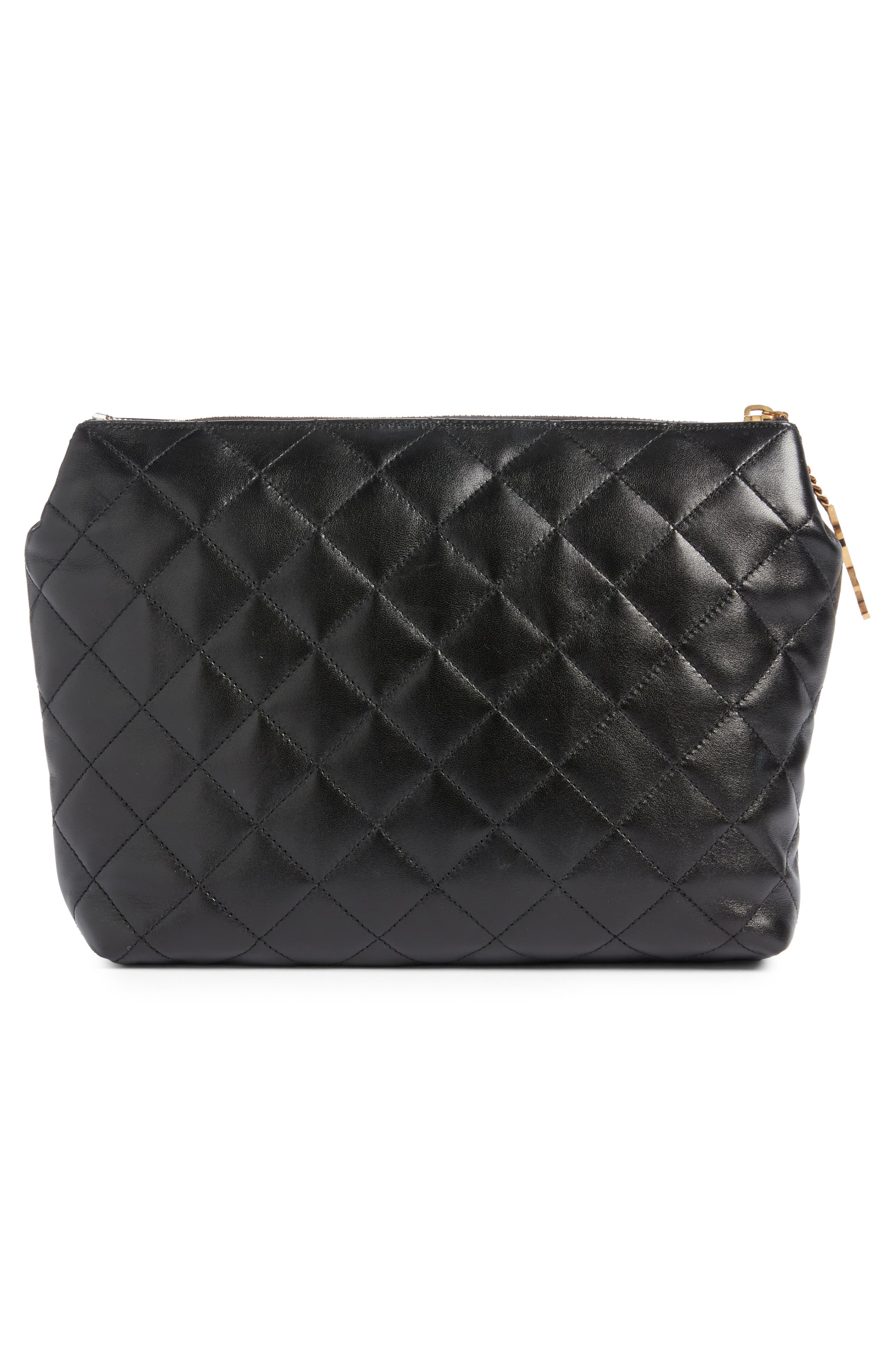 Large Cassandre Leather Cosmetics Bag, Alternate, color, NOIR