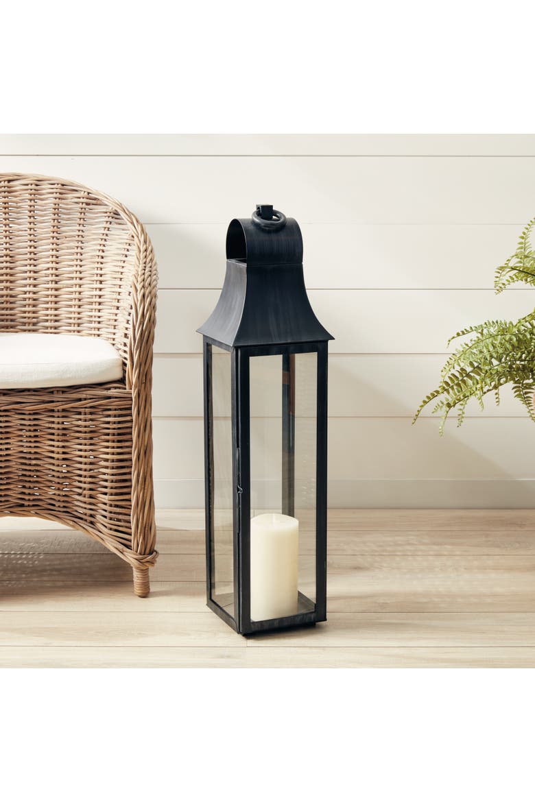 Geneva Powder Coated Stainless Steel Tall Outdoor Lantern 33", Alternate, color, Black