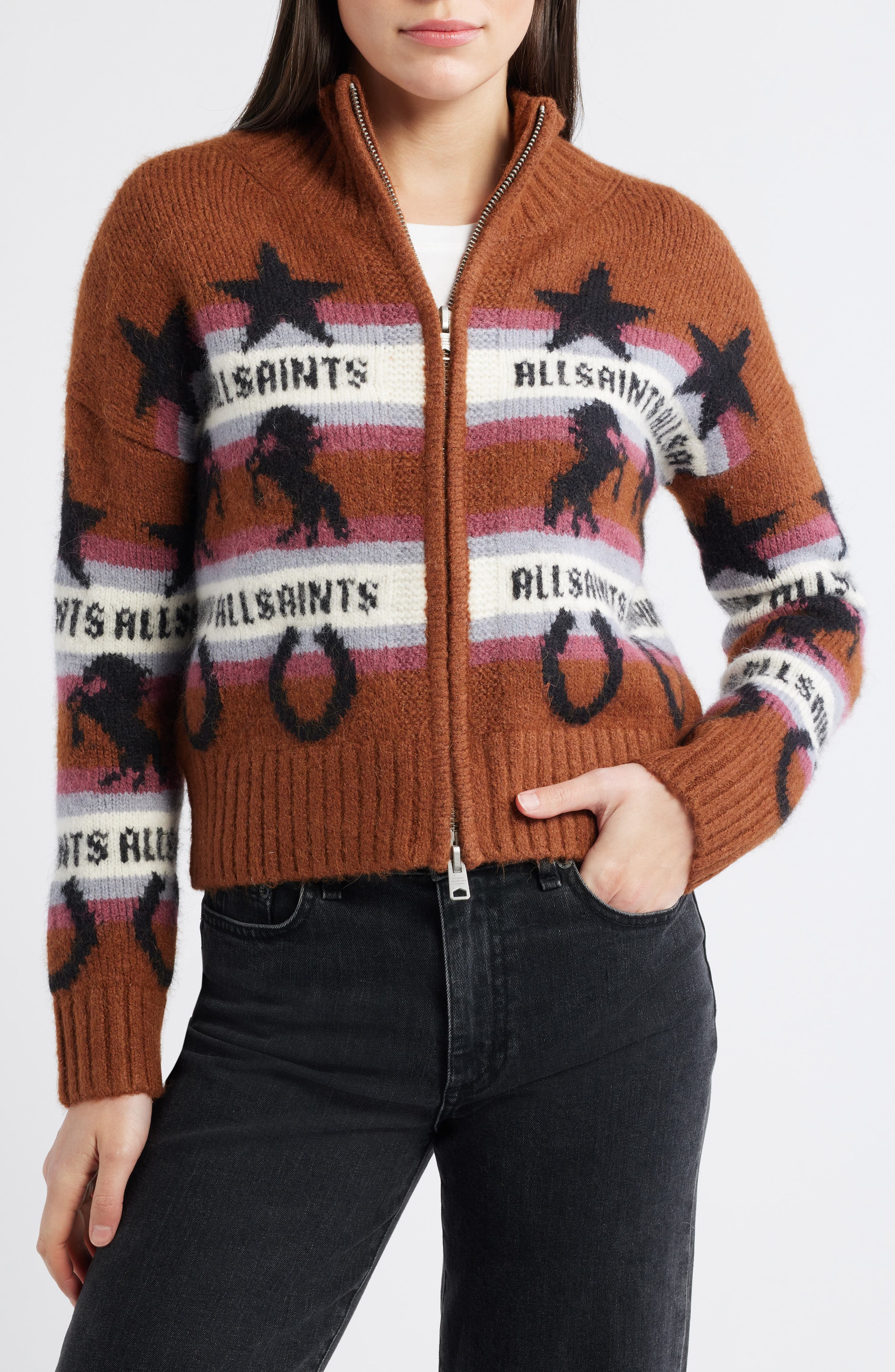 Epona Stripe Crop Jacquard Sweater (Women) | Nordstrom