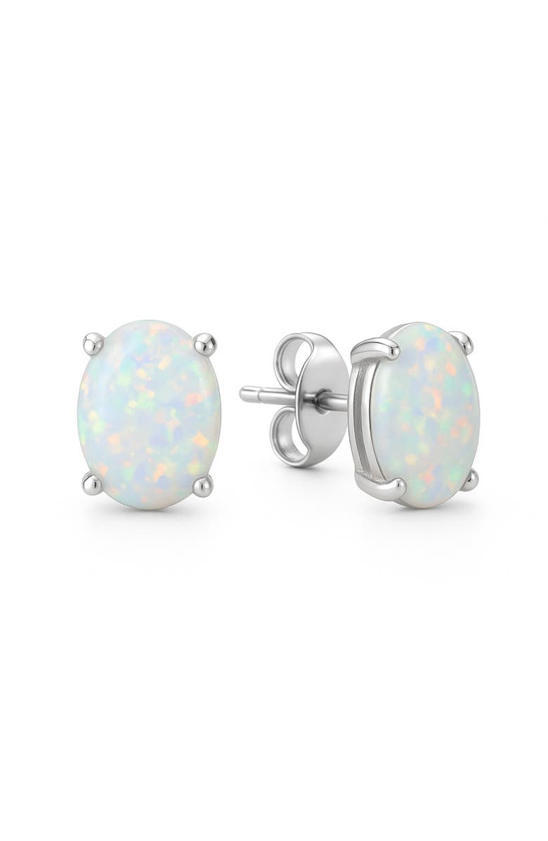 Donatello Gian Sterling Silver Oval Opal Studs, Alternate, color, Silver
