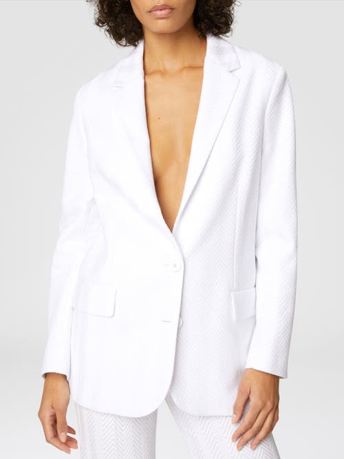 Missoni Single-breasted Blazer In Cotton And Zig Zag Viscose Tone On Tone In White
