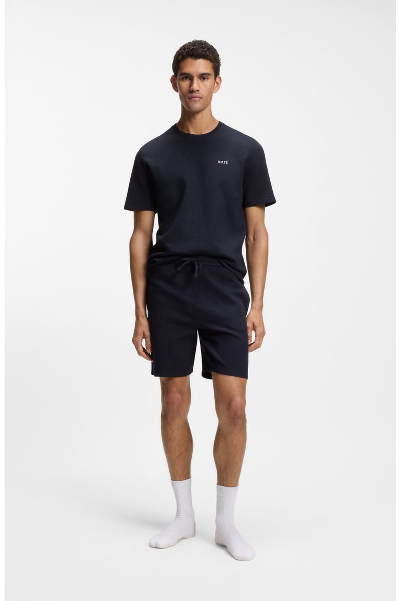 Waffle Crewneck Pajama T-Shirt, Alternate, color, DARK BLUE