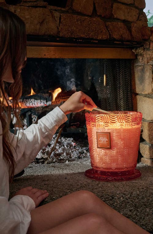 Voluspa Spice Pumpkin Latte 5-wick Hearth Candle In Orange