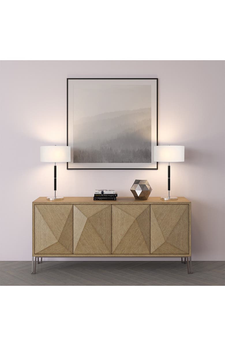 ADDISON AND LANE Simone Polished Nickel & Black Table Lamp, Alternate, color,