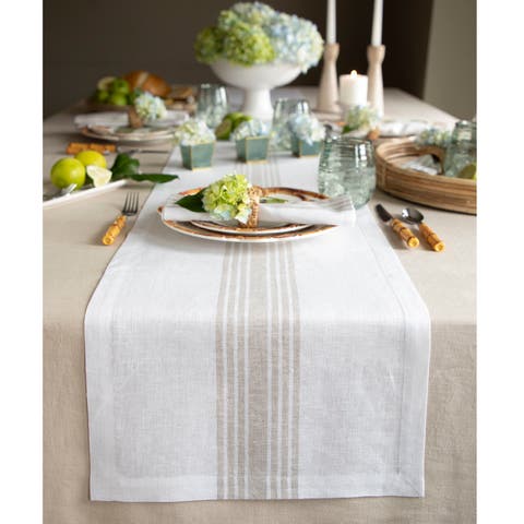 Linen Table Runner for Dining Table, Holiday and Everyday Table Decor - Farmhouse