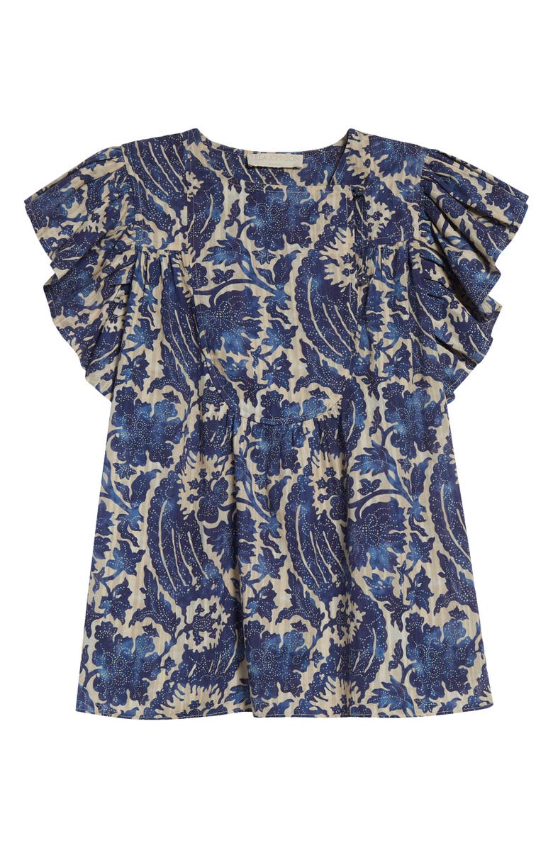 Ulla Johnson Sienna Flutter Sleeve Top, Alternate, color, Ocean