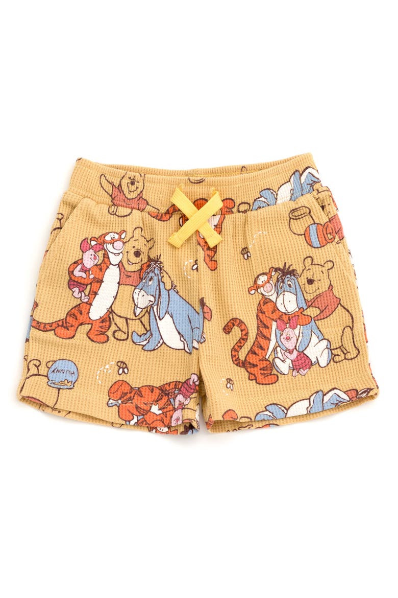 Winnie the Pooh Waffle T-Shirt & Shorts Set, Alternate, color, Khaki