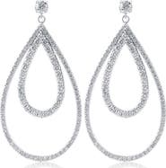 Bliss Diamond 5 Ct Pear Shape Dangle Lab Grown Diamond Large Earrings Gold 2" Tall