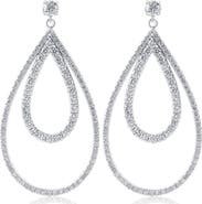 Bliss Diamond 5 Ct Pear Shape Dangle Lab Grown Diamond Large Earrings Gold 2" Tall