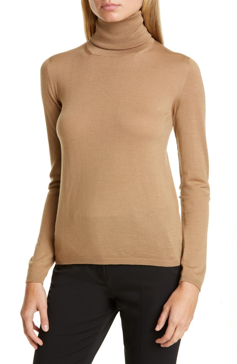 Max Mara Kipur Wool Turtleneck Sweater, Main, color, 