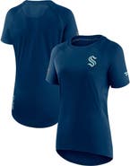 FANATICS Women's Fanatics Branded Deep Sea Blue Seattle Kraken Authentic Pro Rink Raglan Tech T-Shirt