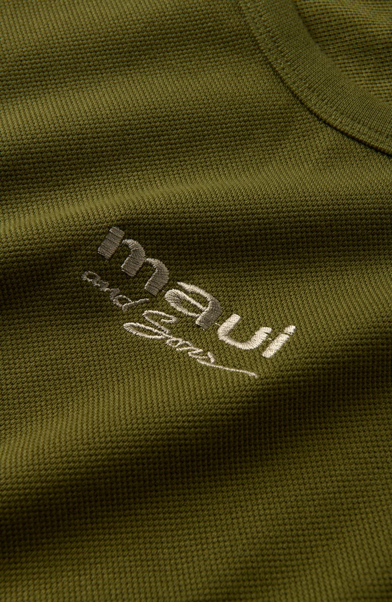 Maui & Sons Embroidered Logo Raglan Sleeve Cotton T-Shirt, Alternate, color, Olive