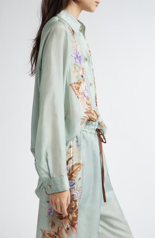 Shop Zimmermann Coco Placed Print Silk Button-up Shirt