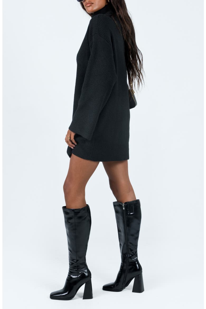Sonelle Rib Turtleneck Long Sleeve Sweater Minidress, Alternate, color, BLACK